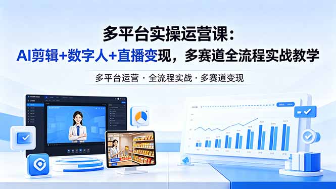 某团队多平台实操运营课-更新26年4月20：AI剪辑+数字人+直播变现，多赛道全流程实战教学-源创文化-轻创终点站
