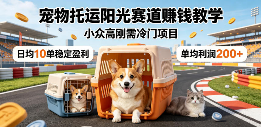 宠物托运阳光赛道賺钱教学，小众高刚需冷门项目，日均10单稳定盈利，单均利润200+-源创文化-轻创终点站