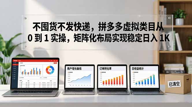 不囤货不发快递，拼多多虚拟类目从 0 到 1 实操，矩阵化布局实现稳定日入 1K-源创文化-轻创终点站