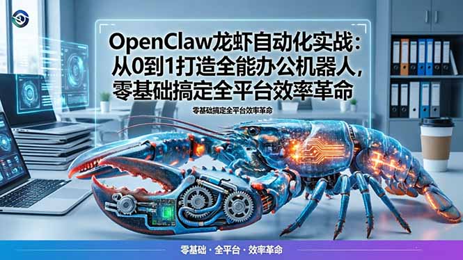 OpenClaw龙虾自动化实战：从0到1打造全能办公机器人，零基础搞定全平台效率革命-源创文化-轻创终点站