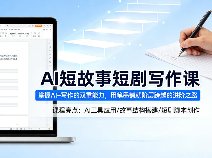 AI短故事短剧写作课，掌握AI+写作的双重能力，用笔墨铺就阶层跨越的进阶之路-源创文化-轻创终点站