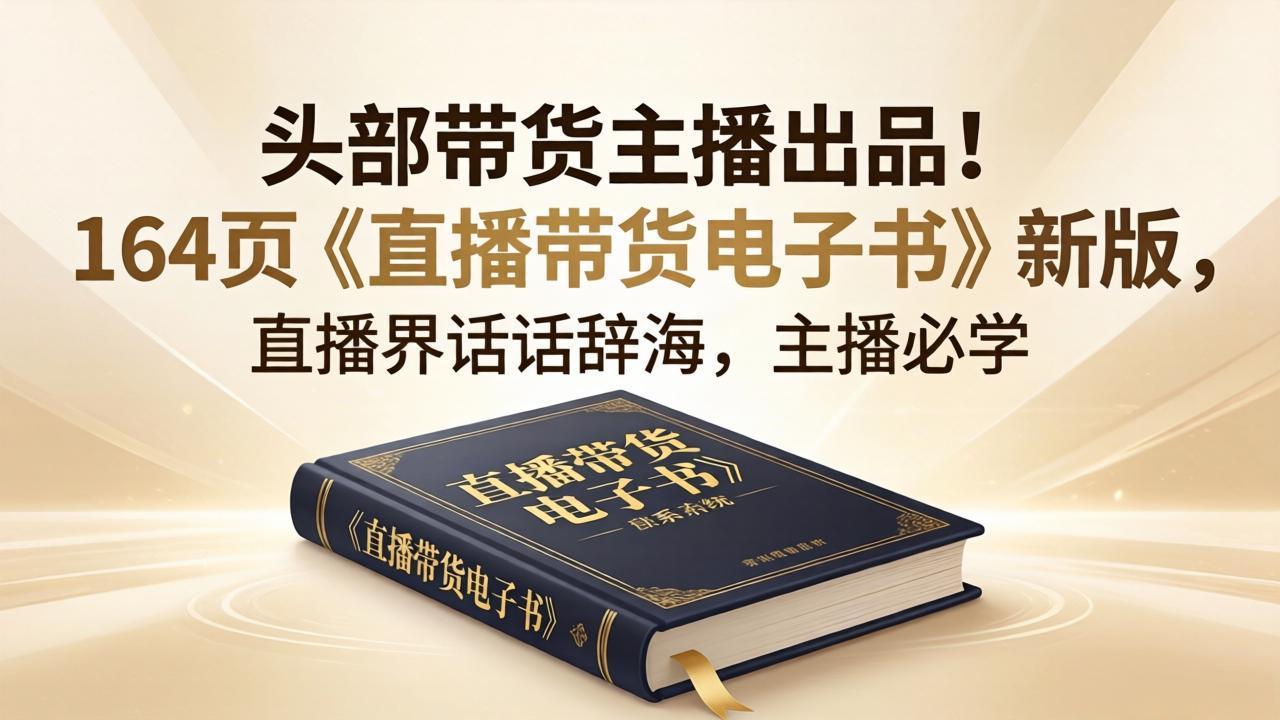 头部带货主播出品！164页《直播带货电子书》新版，直播界话术辞海，主播必学-源创文化-轻创终点站