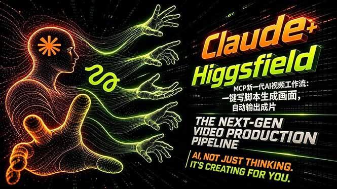 Claude+Higgsfield MCP新一代AI视频工作流：一键写脚本生成画面，自动输出成片-源创文化-轻创终点站