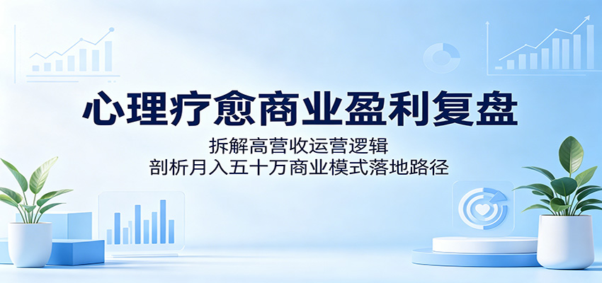 心理疗愈商业盈利复盘：拆解高营收运营逻辑，剖析月入五十万商业模式落地路径-源创文化-轻创终点站