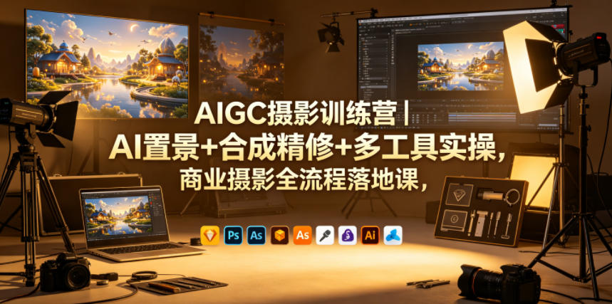 AIGC摄影训练营｜AI置景+合成精修+多工具实操，商业摄影全流程落地课-源创文化-轻创终点站