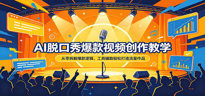 AI脱口秀爆款视频创作教学：从零拆解爆款逻辑，工具辅助轻松打造流量作品-源创文化-轻创终点站