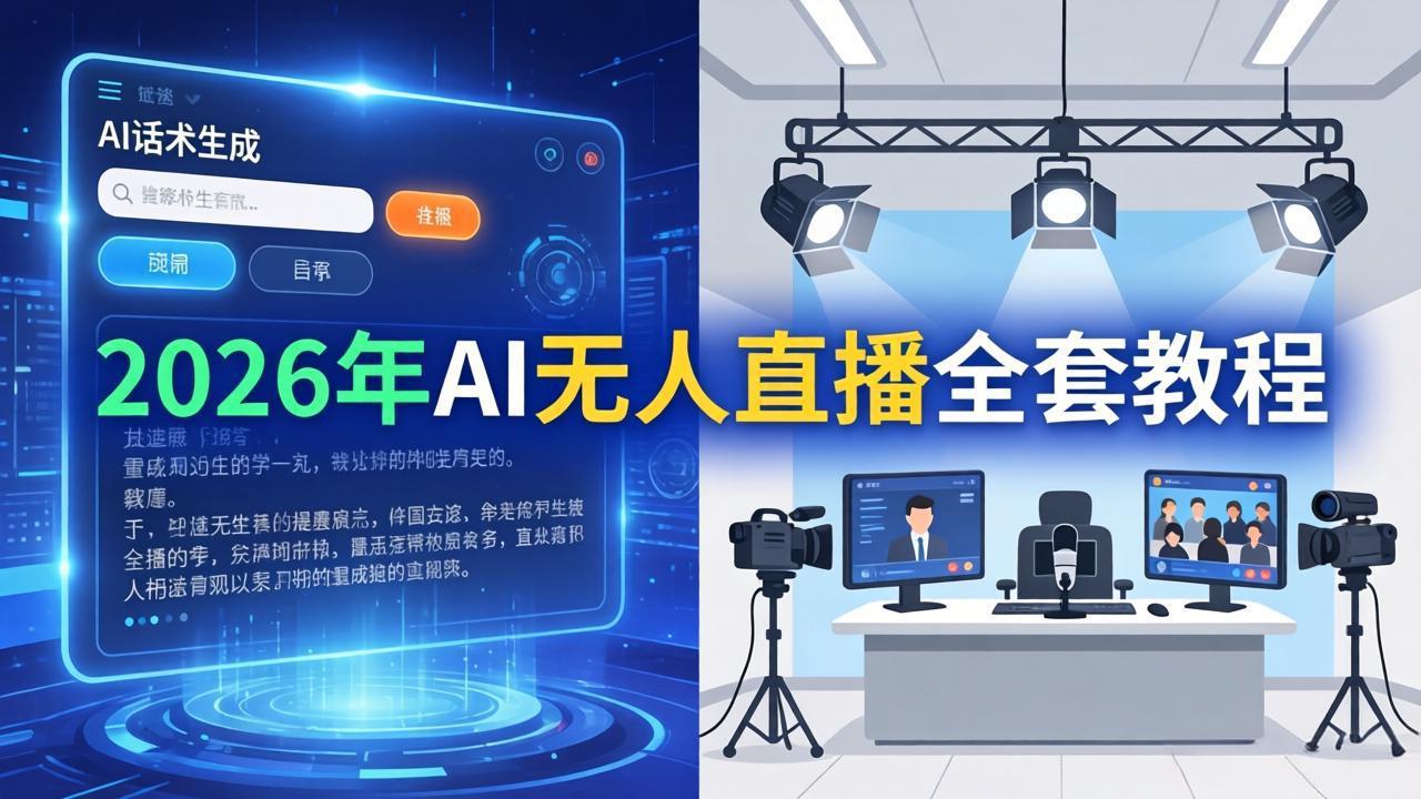 2026年AI无人直播全套教程：OBS安装+软件配置+直播间搭建+话术生成+一键开播实操-源创文化-轻创终点站