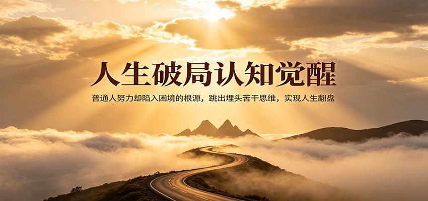 人生破局认知觉醒，普通人努力却陷入困境的根源，跳出埋头苦干思维，实现人生翻盘-源创文化-轻创终点站
