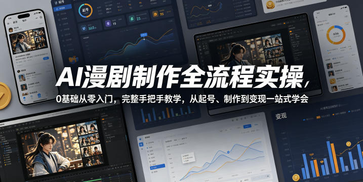 AI漫剧制作全流程实操，0基础从零入门，完整手把手教学，从起号、制作到变现一站式学会-源创文化-轻创终点站