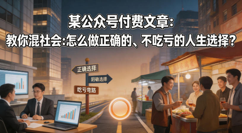 某公众号付费文章：教你混社会：怎么做正确的、不吃亏的人生选择？-源创文化-轻创终点站