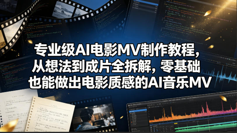 专业级AI电影MV制作教程，从想法到成片全拆解，零基础也能做出电影质感的AI音乐MV-源创文化-轻创终点站