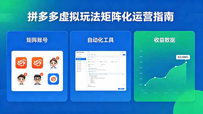 闭眼可复制的拼多多虚拟玩法，矩阵化运营，长期稳定日入 1000+-源创文化-轻创终点站