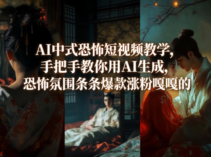 AI中式恐怖短视频教学，手把手教你用AI生成，恐怖氛围条条爆款涨粉嘎嘎的-源创文化-轻创终点站