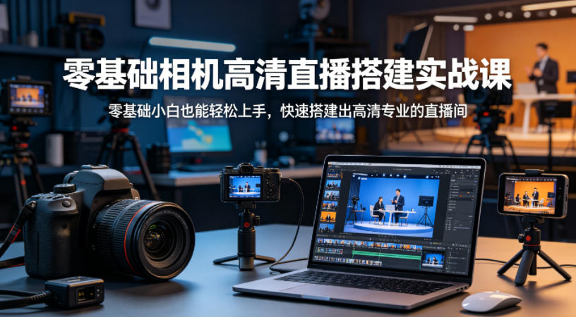 零基础相机高清直播间搭建实战课，小白也能轻松上手，快速搭建出高清专业的直播间-源创文化-轻创终点站