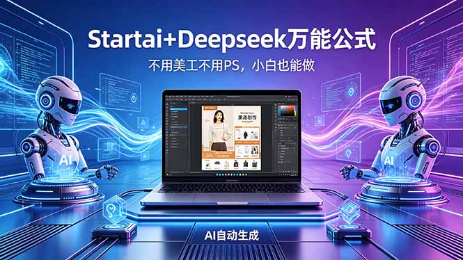 AI自动做电商详情页：Startai+Deepseek万能公式，不用美工不用PS，小白也能做-源创文化-轻创终点站