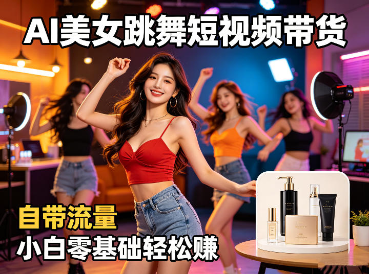 AI美女跳舞短视频带货：自带流量，小白零基础轻松賺，详细拆解-源创文化-轻创终点站