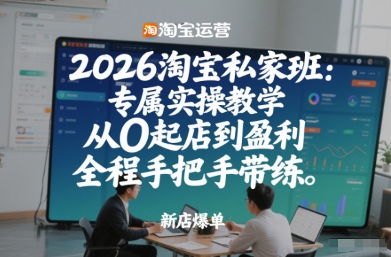 2026淘宝私家班：专属实操教学，从0起店到盈利，全程手把手带练(更新26年3月)-源创文化-轻创终点站