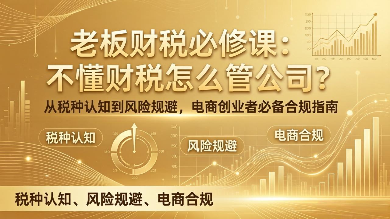 老板财税必修课:不懂财税怎么管公司?从税种认知到风险规避,电商创业者必备合规指南-源创文化-轻创终点站