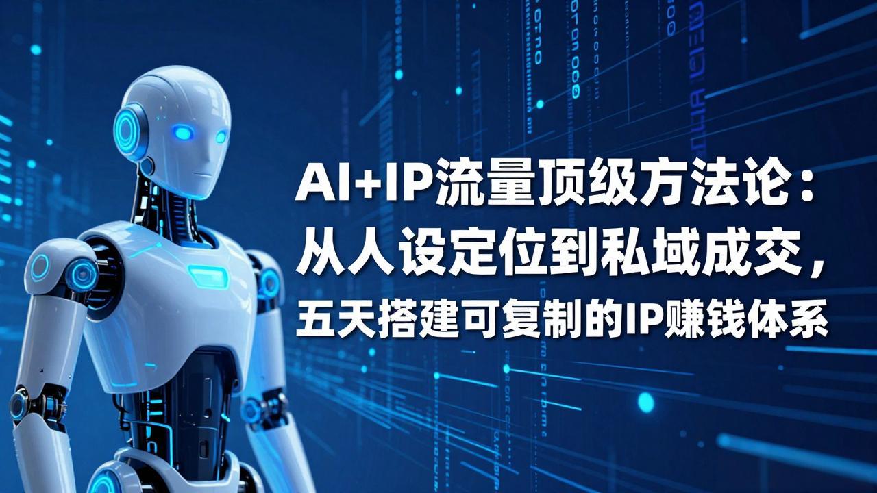 AI+IP顶级方法论：从人设定位到私域成交，五天搭建可复制的IP赚钱体系-源创文化-轻创终点站
