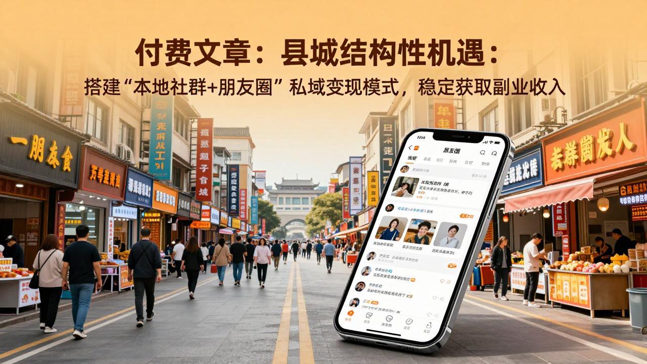 付费文章：县城结构性机遇：搭建“本地社群+朋友圈”私域变现模式，稳定获取副业收入-源创文化-轻创终点站