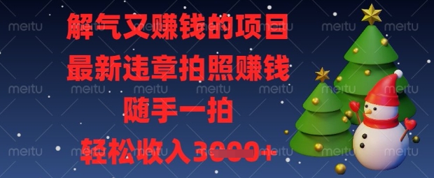 解气又挣钱的项目，最新违章拍照挣钱，随手一拍，轻松收入数张【揭秘】-源创文化-轻创终点站
